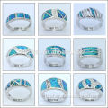 classical opal designs rings hot sell opal rings woth white CZ